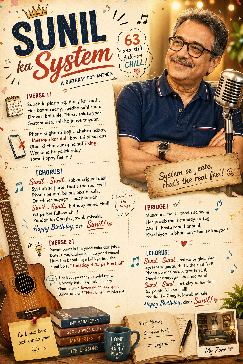 Birthday song card for Sunil